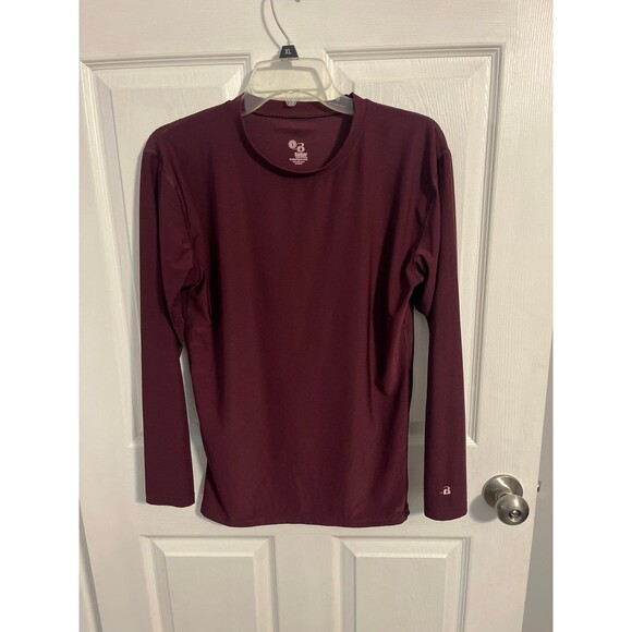 Badger Sport Pro-Compression Long Sleeve Shirt Size L Maroon New Without Tag - Picture 1 of 5